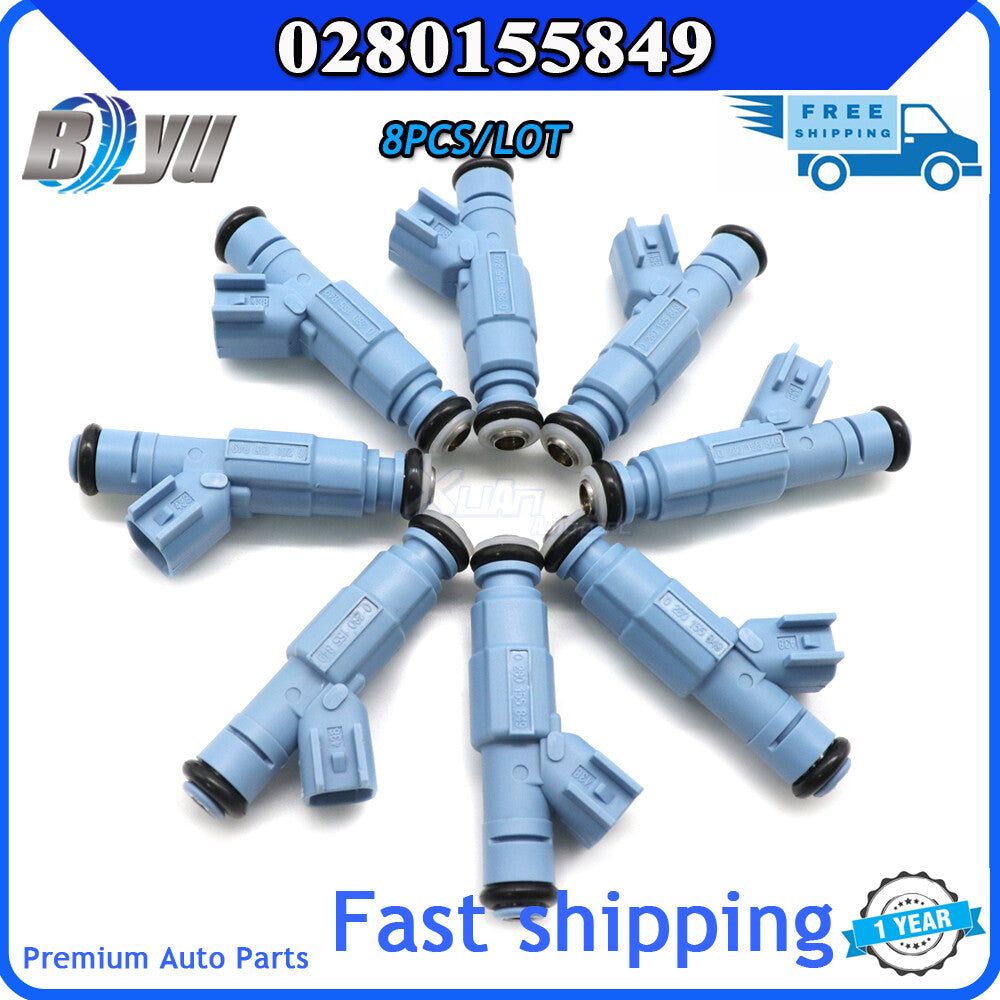 8 new fuel injectors (0280155849) for Dodge for Ram 1500 and Dakota Durango for Jeep 4.7L.