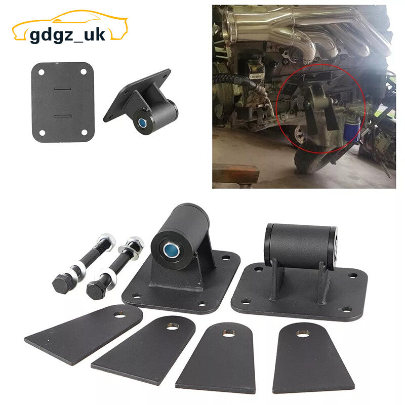 Universal Engine Motor Mounts Conversion Swap For LS LS1 LS2 LS3 LS6 LS7 Black