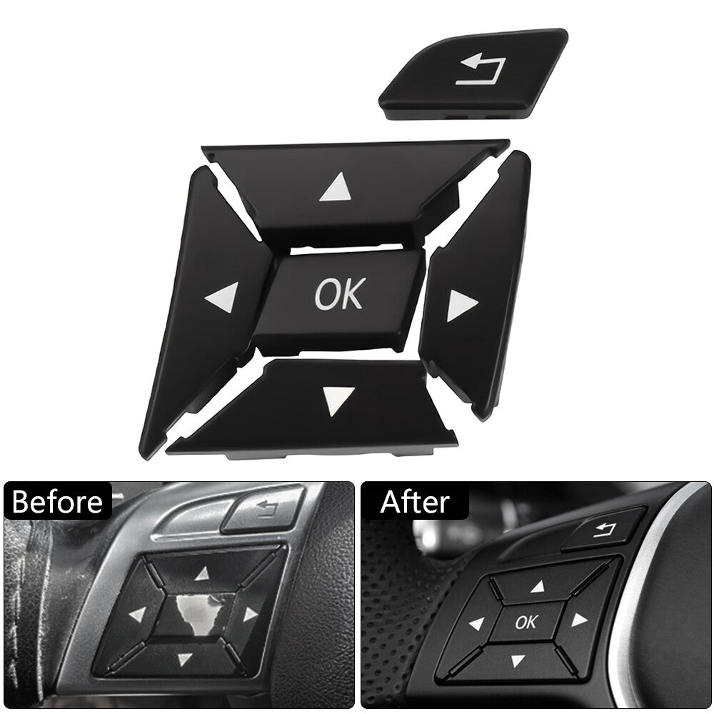 Left Steering Wheel Control Menu Button Cover for Mercedes W204 W212 A207 Black