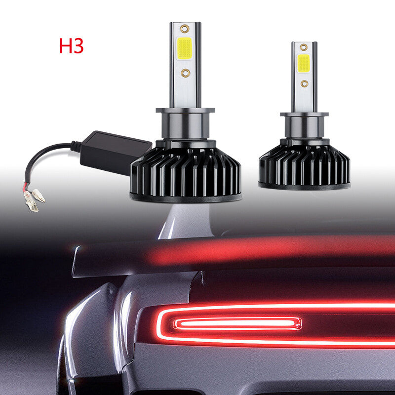 2PCS H3 CSP LED Headlight Kit High/Low Beam White Light Bulbs 6000K