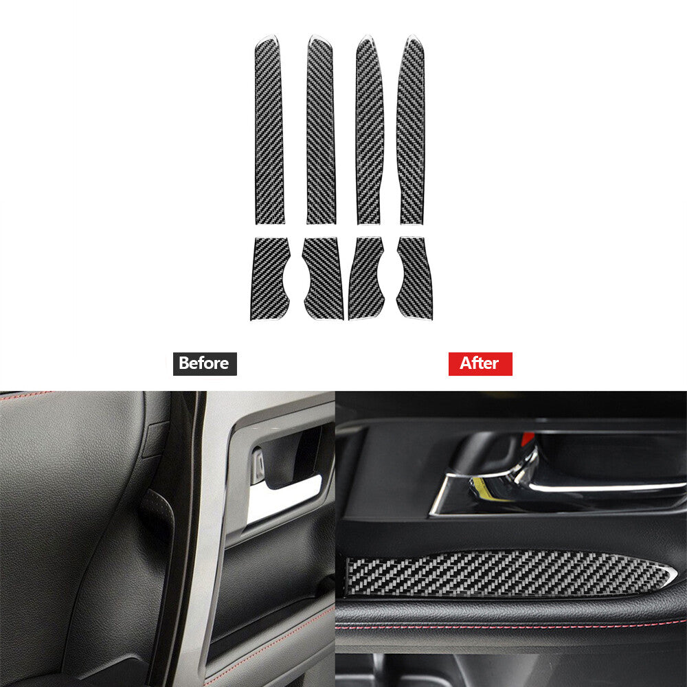 8Pcs Carbon Fiber Door Storage Groove Cover Trim for Toyota 4Runner 2010-2020