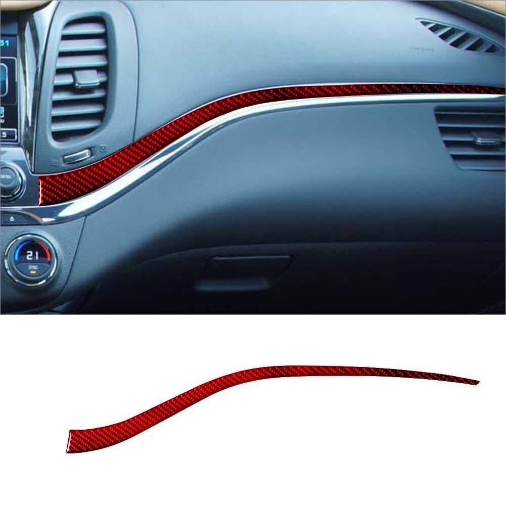 Red for Co -pilot Dashboard Trim Strip Cover Carbon Fiber for Chevy Impala 2014-2020