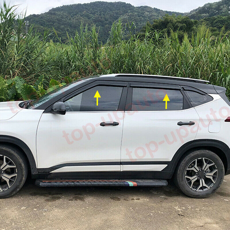 for Kia Seltos 2020-23 Black Window Visor Vent Shade Sun Rain Guard Deflector 6x