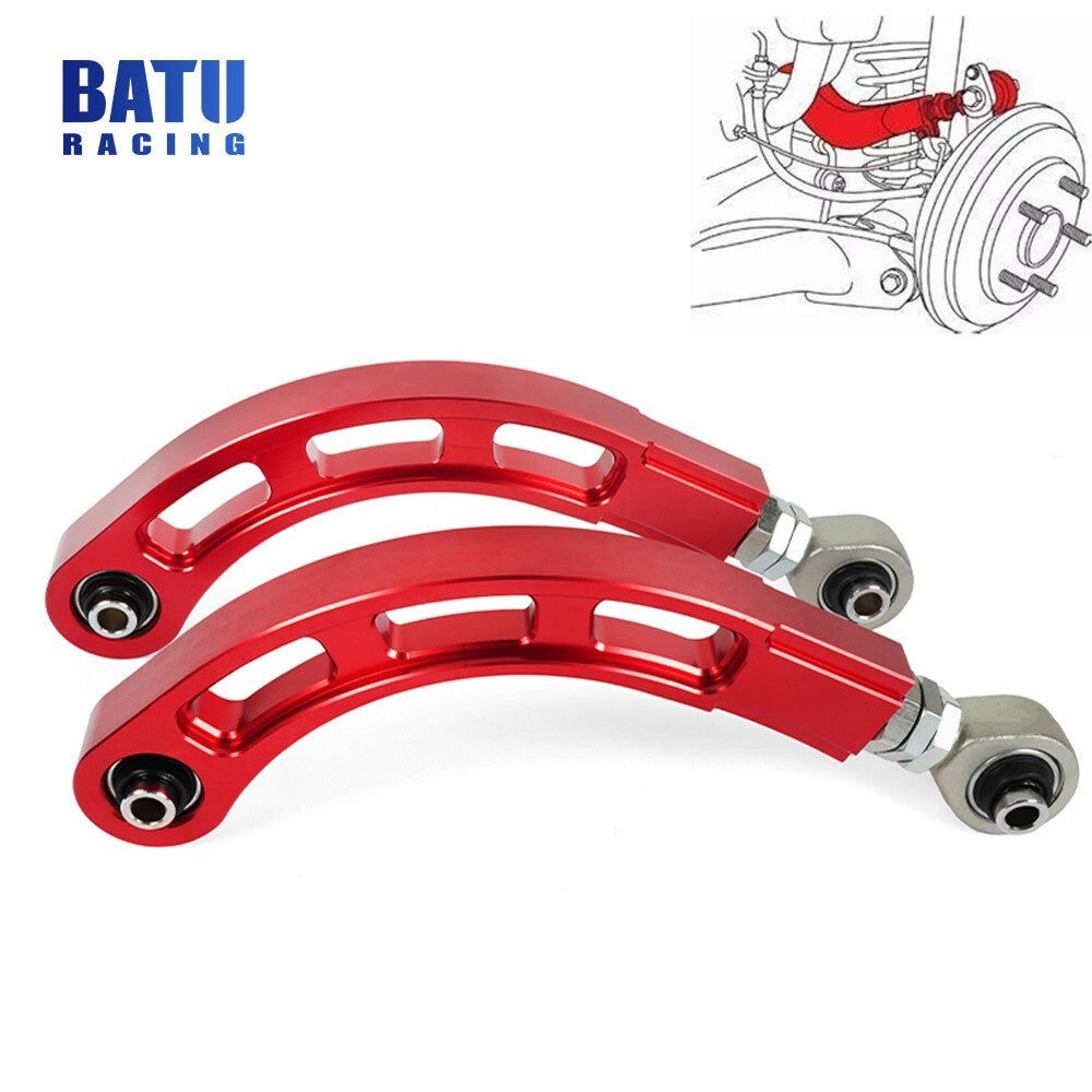 2X Red Bearing Adjustable Rear Camber Arm Kit for 02-06 08-17 for Mitsubishi Lancer