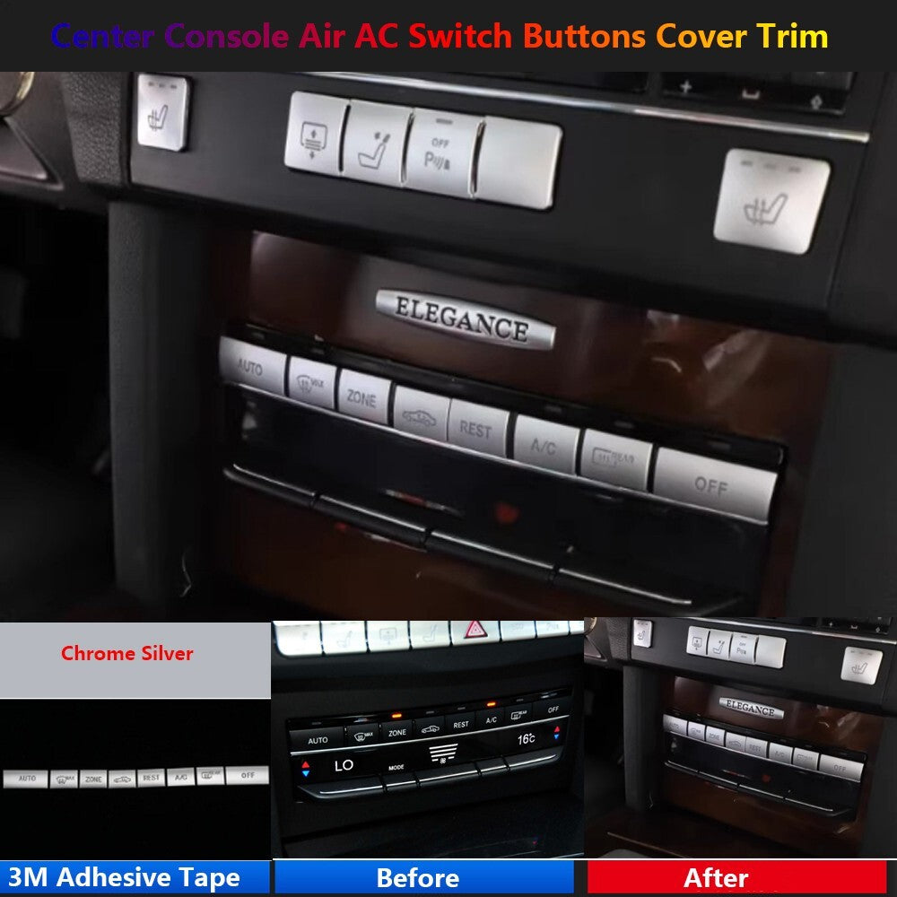 8x for Mercedes-Benz E W212 2010-15 Car Center Console Air AC Switch Cover Trim
