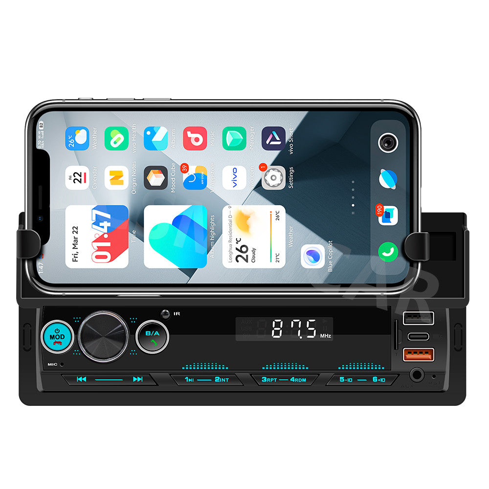 Bluetooth Car Stereo Audio In-Dash FM AUX Input Receiver MP3 Radio Player TF USB