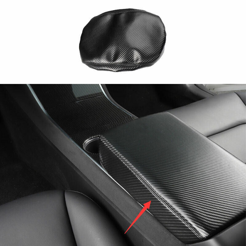 for Tesla Model 3 2017-23 Carbon Fiber console Armrest Box protective sleeve Mat
