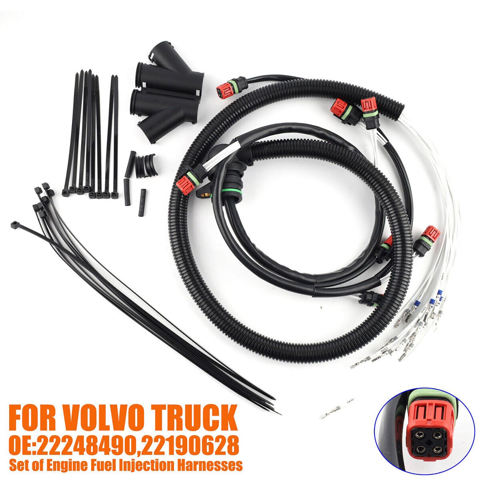 Fits for Volvo Truck FMFH D13 Engine Injector Wire Harness Kit 22248490