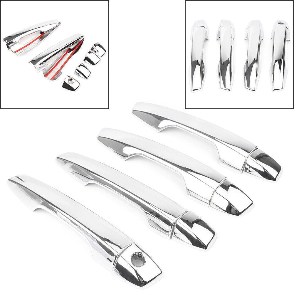 8pcs Door Handle Cover Trim w/ for Smart Holes Chrome for Mitsubishi Eclipse Cross 18