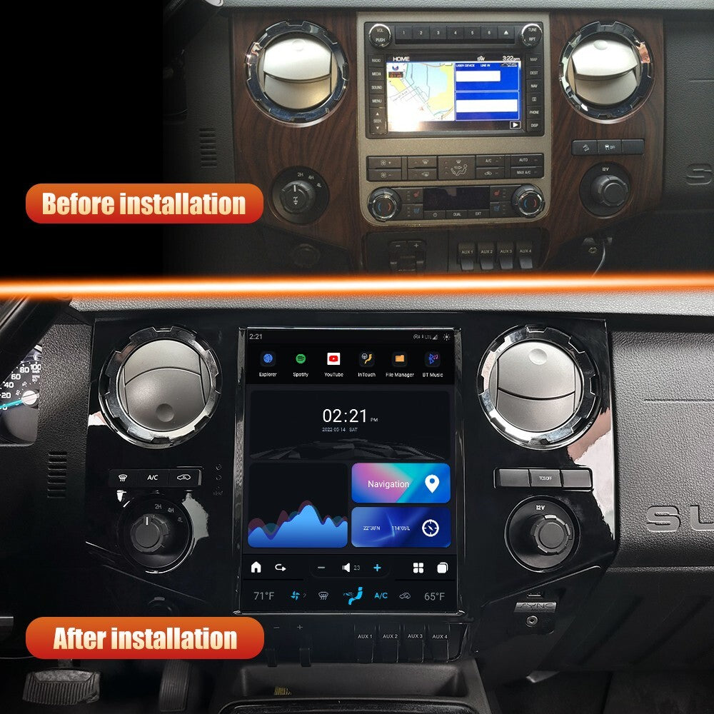 for Ford F250 F350 2009-2012 for Tesla Style Screen Stereo Car Radio GPS Navi 12.1