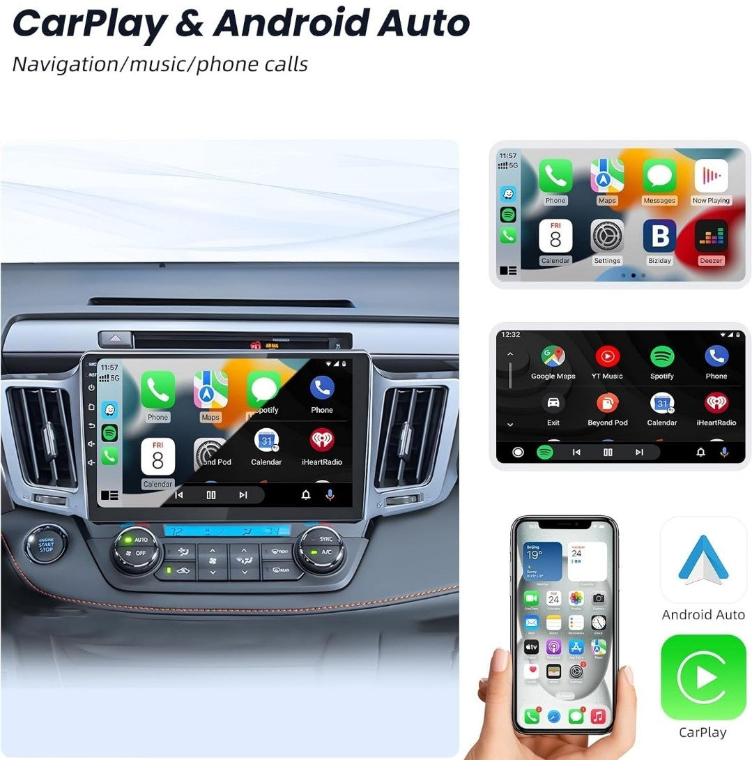 Car Stereo Radio with GPS BT HD Android 13 CarPlay for Toyota RAV4 2013-2018