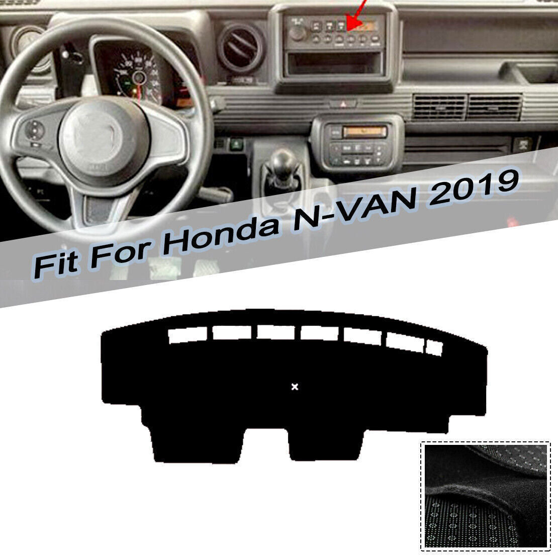 1P Inner Dashboard Dash Mat Non-slip DashMat Sun Shade Pad for Honda N-VAN 2019