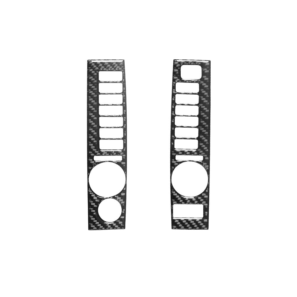 2Pcs Vehicle Carbon Fiber Navigation Panel Cover Trim for Cadillac CTS 2003-2007