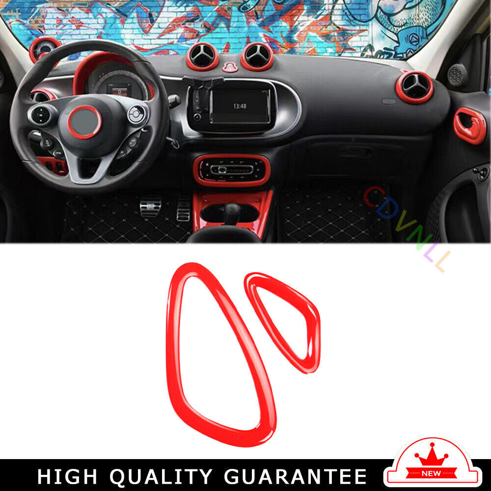Instrument LR Air Outlet Vent Trim Fit for Mercedes-Benz for SMART 15-18 Bright Red