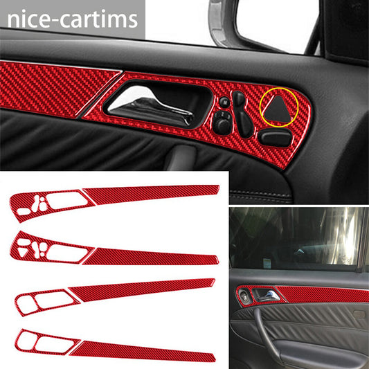 8¡ÁRed Carbon Fiber Interior Door Handle Panel Trim for Benz C Class W203 2005-07