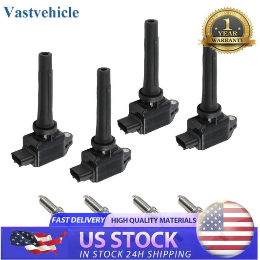4pcs UF822 Ignition Coils  Spark Plugs for Toyota Yaris iA 1.5L 2017-2018