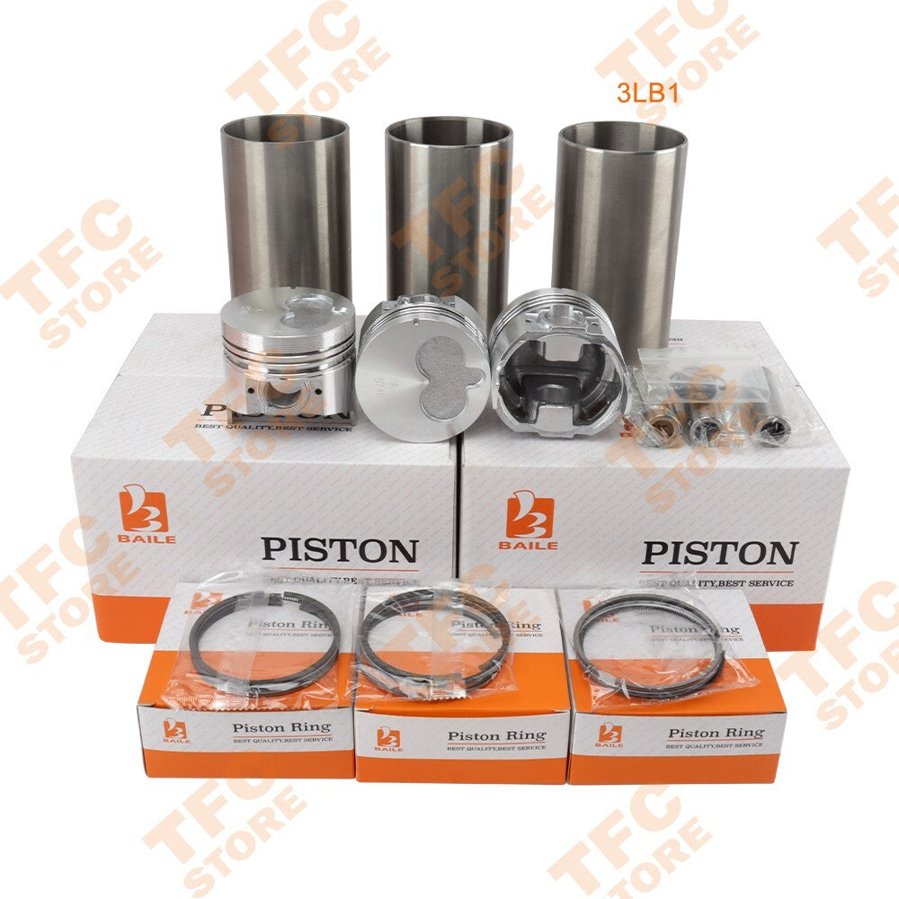 3LB1 Piston Kit  Rings With Cylinder Liner STD for ISUZU Engine 3 Cylinders