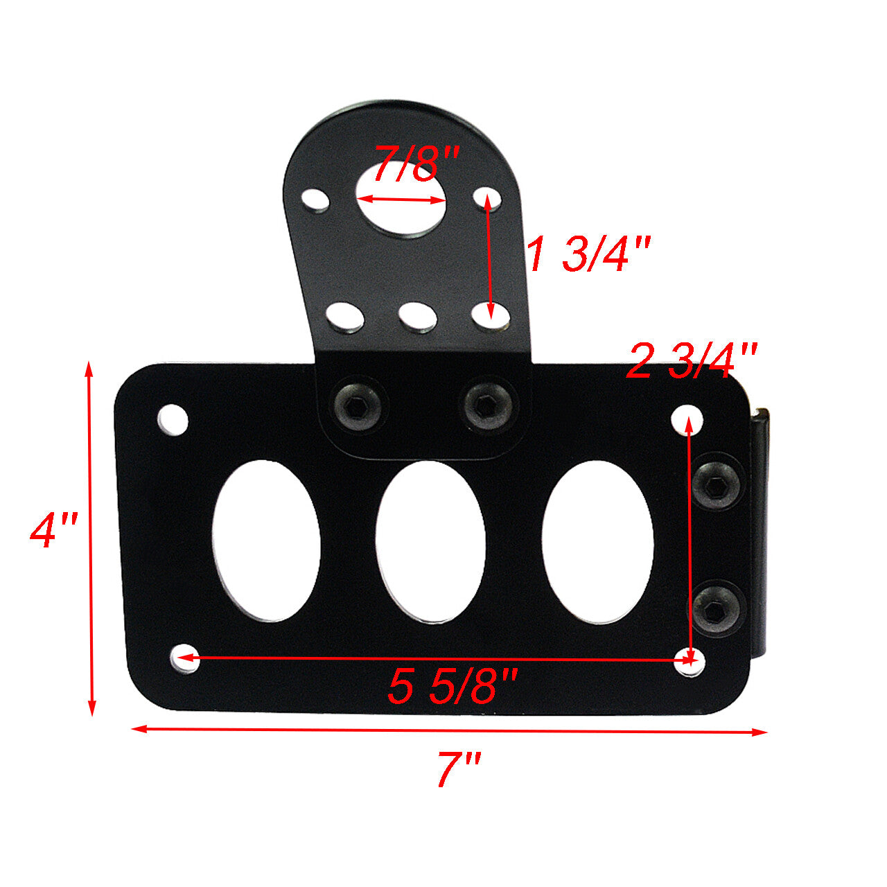 Motorcycle Black Side Mount License Plate Bracket Holder for Harley Chopper Dyna