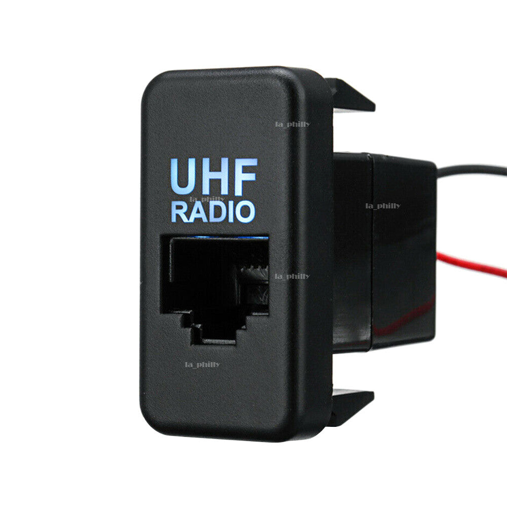 UHF Blank Socket RJ45 dio Switch Panel Dash for Toyota Hilux Landcruiser Blue