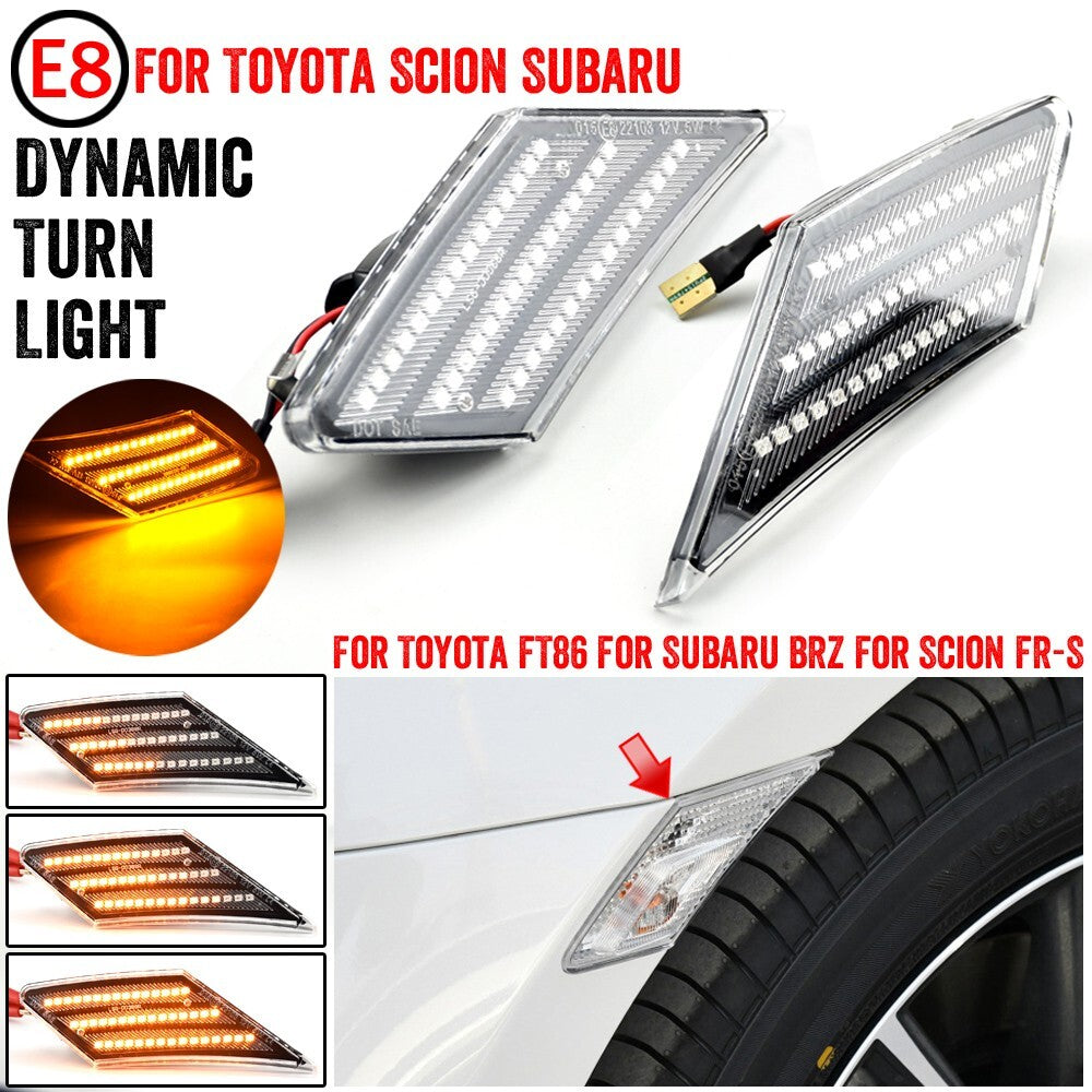 Dynamic Side Marker Turn Light for Toyota FT86 for Subaru BRZ for Scion -S 2013-2019