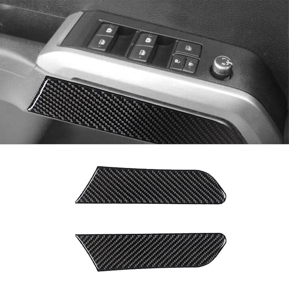 for Toyota Tacoma 2016-2022 Carbon Fiber Interior Front Door Trim