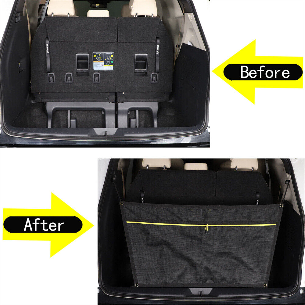 Trunk Net Pocket Storage Bag Organizer Isolation Cover For Toyot@ for Sienna 2021-23