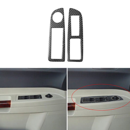 2Pcs Carbon Fiber Front Window Lift Panel Cover Trim for Chrysler 300 2005-2007