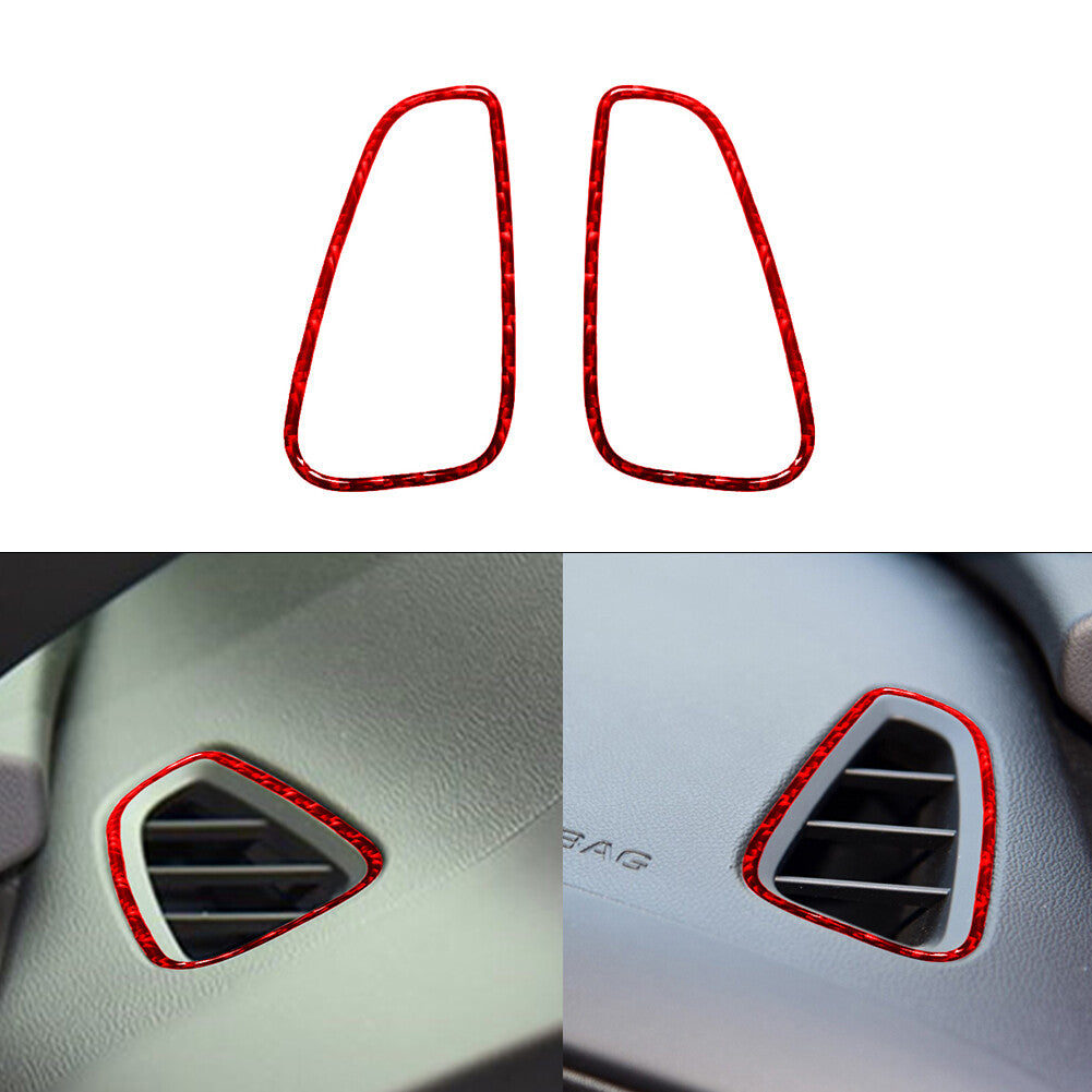 2x Red Carbon Fiber Side Air Vent Outlet Cover Trim for Chevrolet Camaro 2016-18