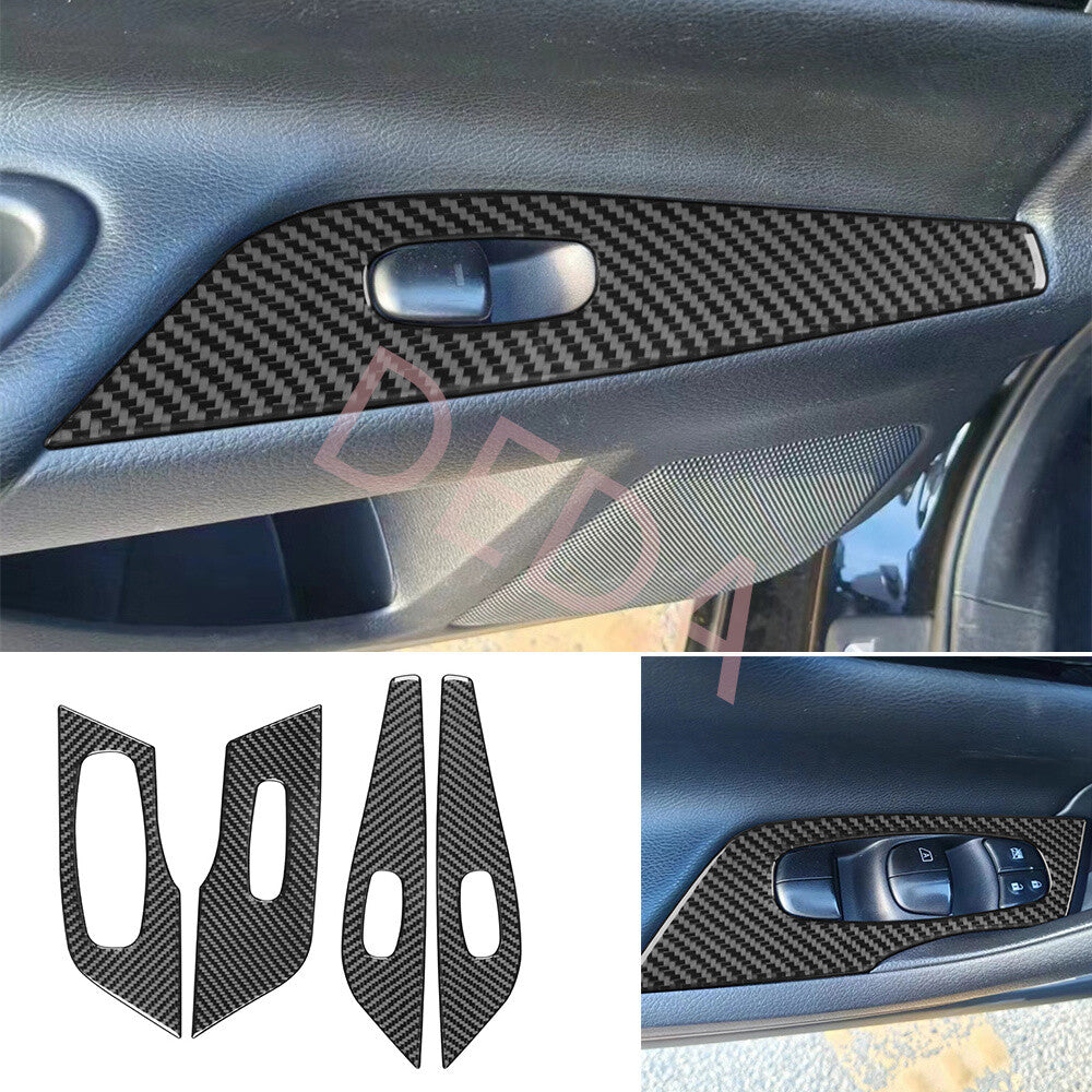 4¡ÁCarbon Fiber Window Lift Switch Button Cover for Nissan Altima Teana 2013-2018