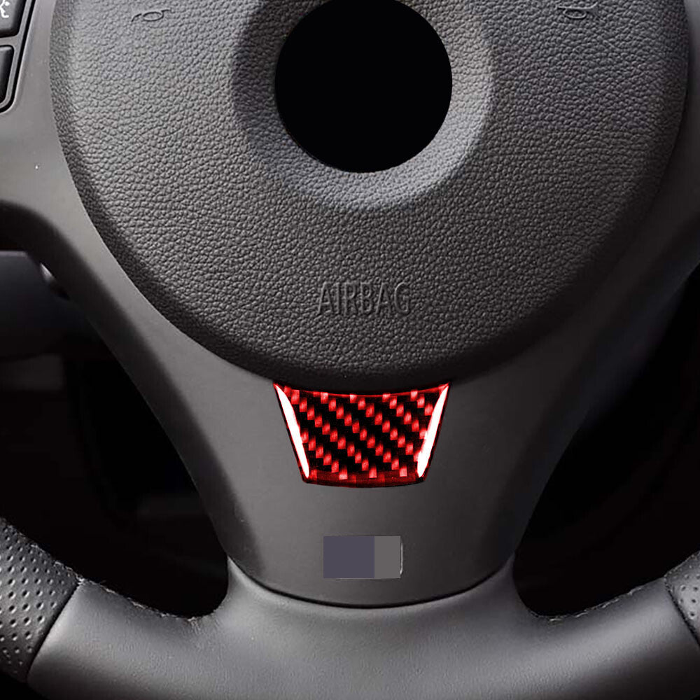 for BMW 3 Series E90 E92 2005-12 Red Carbon Fiber Interior Steering Wheel Cover