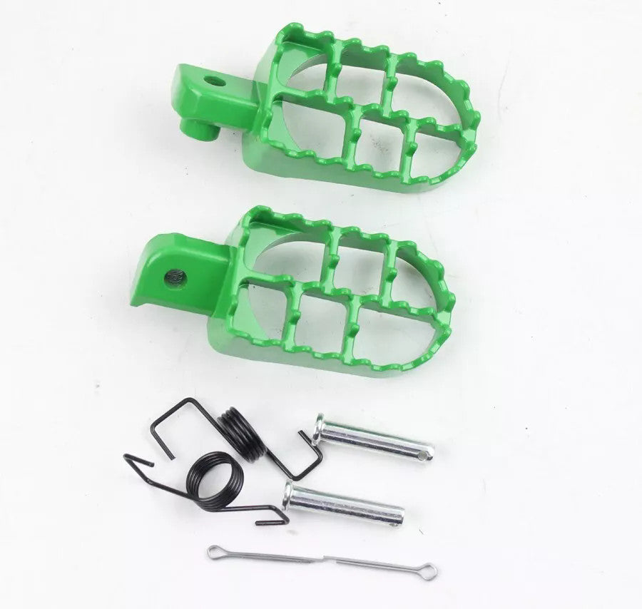 Green Alu Foot Pegs for Honda CRF50 70 80 CRF100F XR50F Bikes SSR SDG Footrest