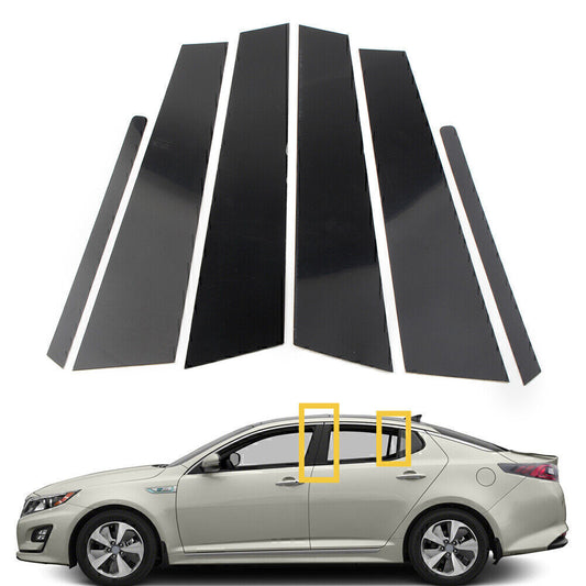 T¨¹r Trim S?ule Beitr?ge Abdeckung Schwarz gl?nzend 6PCs F¨¹r for KIA Optima 2011-2015