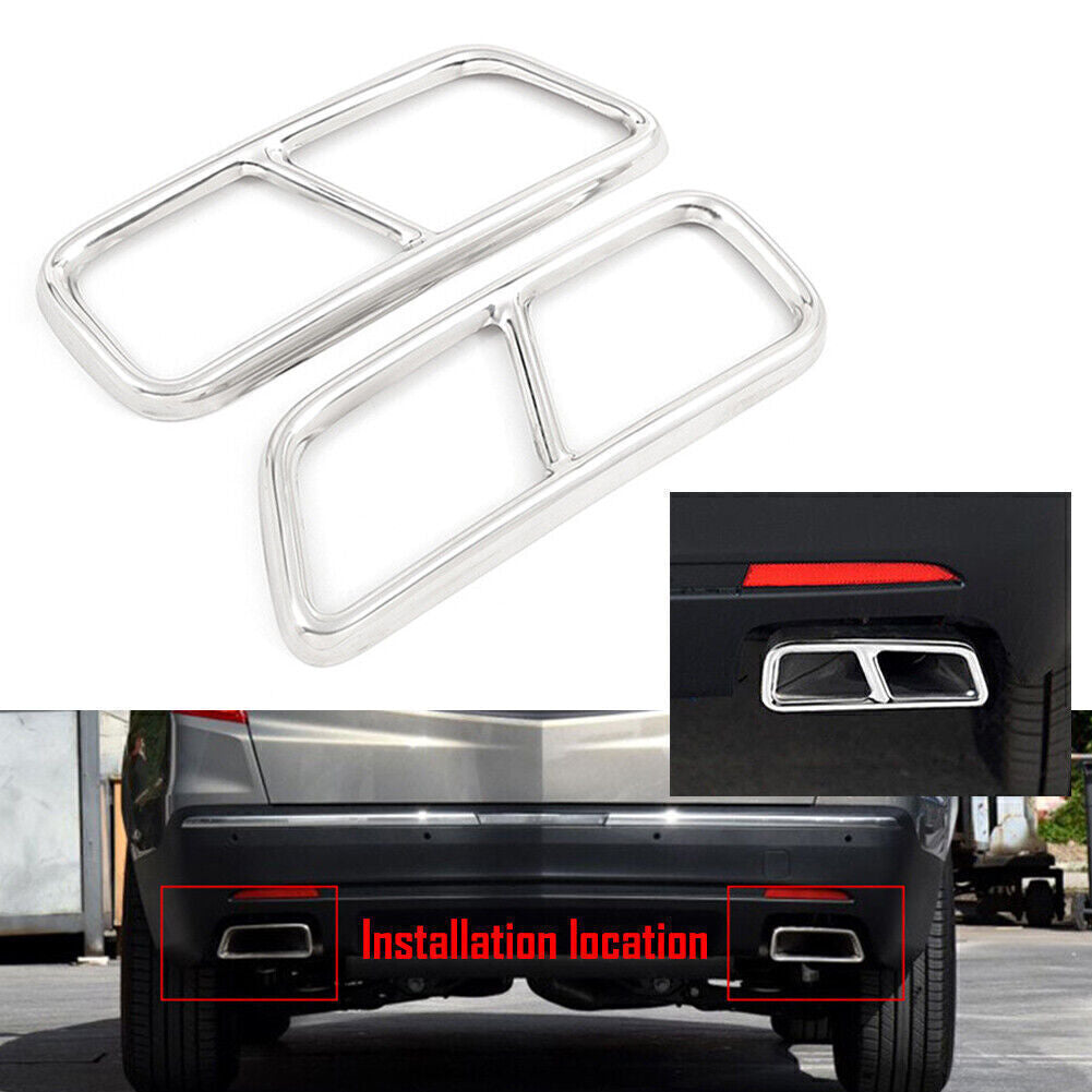 Stainless Steel Exhaust Muffler Tail Pipe Cover Trim for Cadillac XT5 16-20