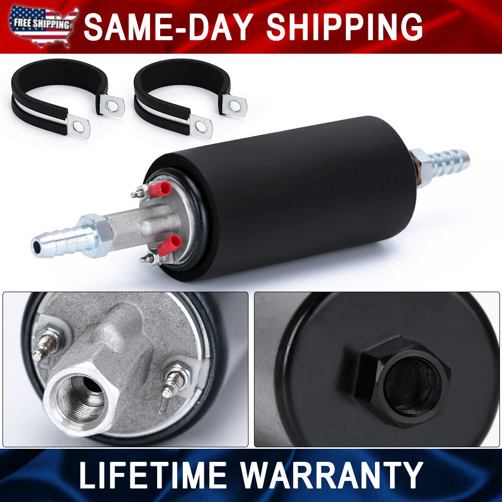 For GSL392 255LPH Inline High Pressure Fuel Pump w/ Install Kit 3/8''