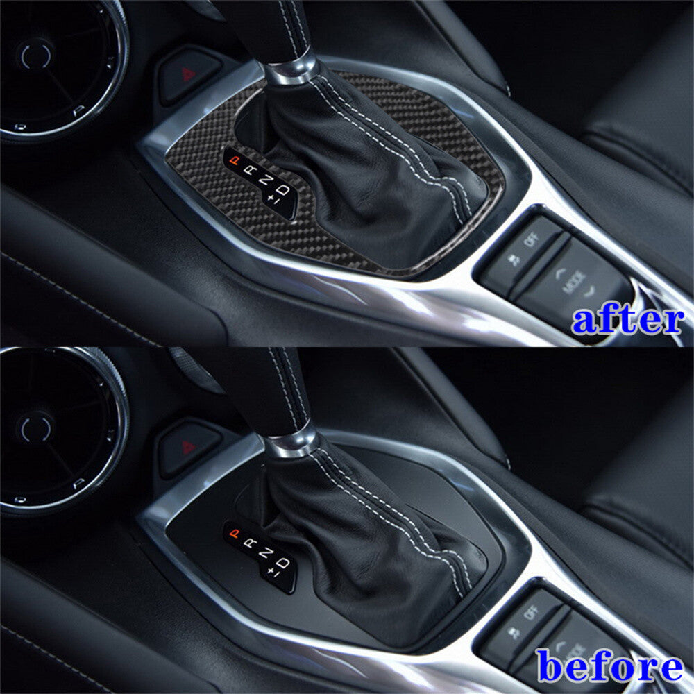 Carbon Fiber Central Control Gear Shift Panel Cover for Chevrolet Camaro 2016-23