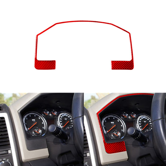 Red Carbon Fiber Speedometer Surround Cover Trim for Dodge for RAM 1500 2009-2012