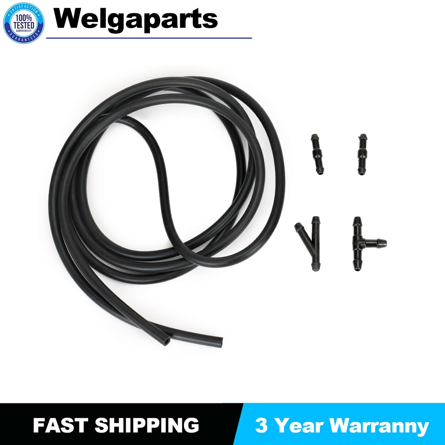 Windshield Washer Squirter Nozzle Kit Spray Pump Hose Connector Wiper Tube New