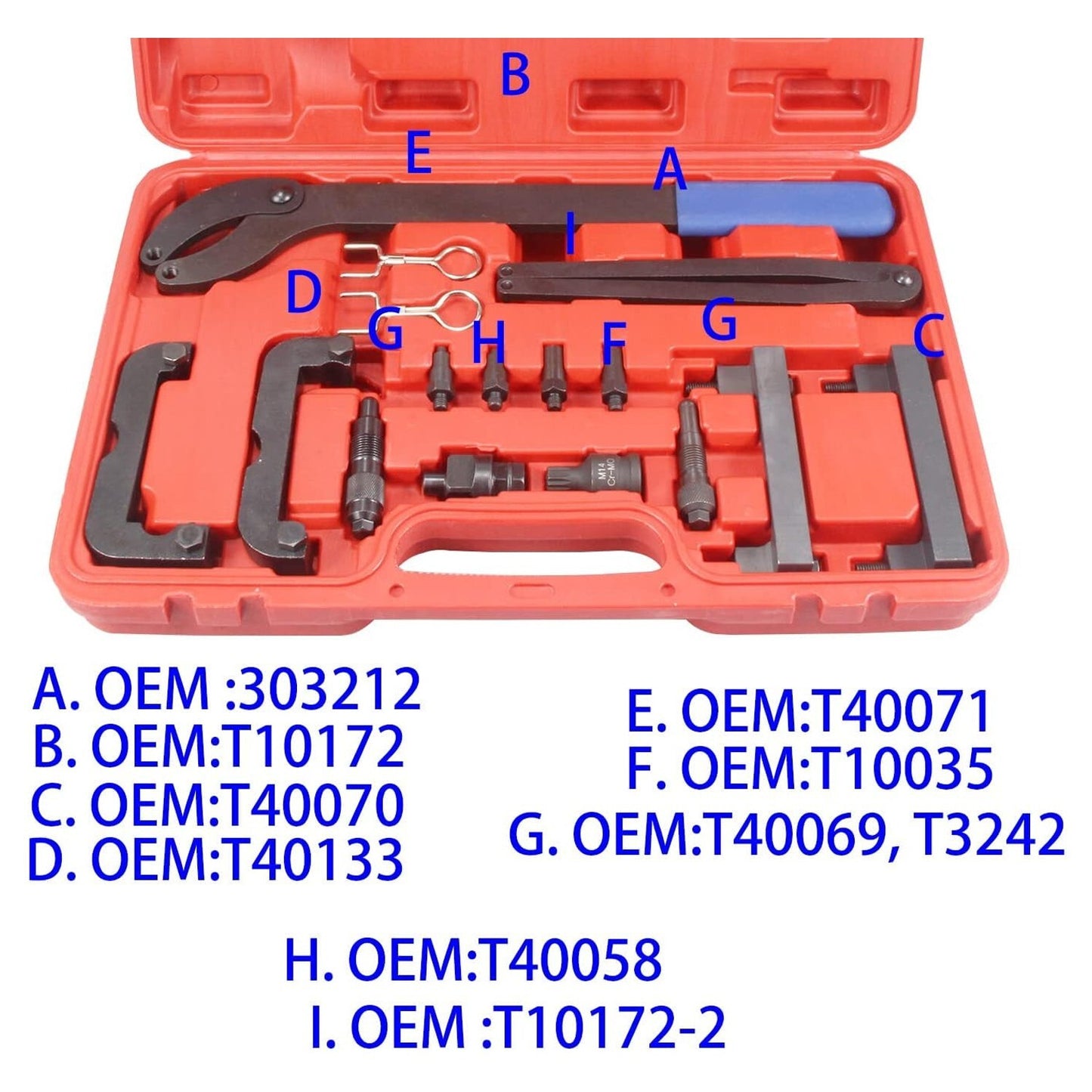 Engine timing tool suitable for Audi for VW 2.0, 2.4, 2.8, 3.0T, 3.2, 4.2, 5.2 and for Porsche 3.0T T40070O