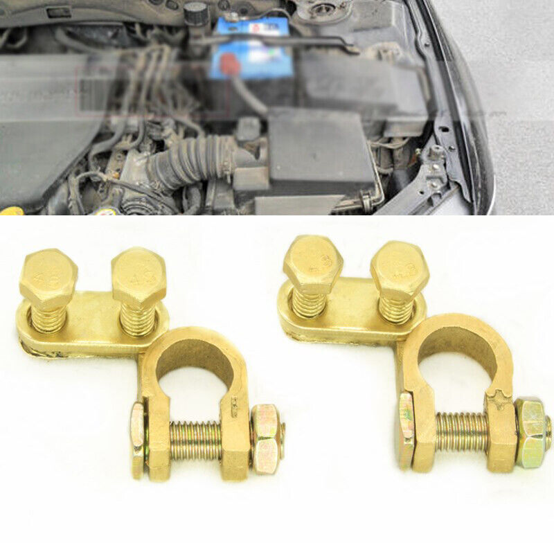 M8 Pure Brass Automotive and Marine Battery Top Post Cable Terminal Wire Clamp Isolator ¡Á 2