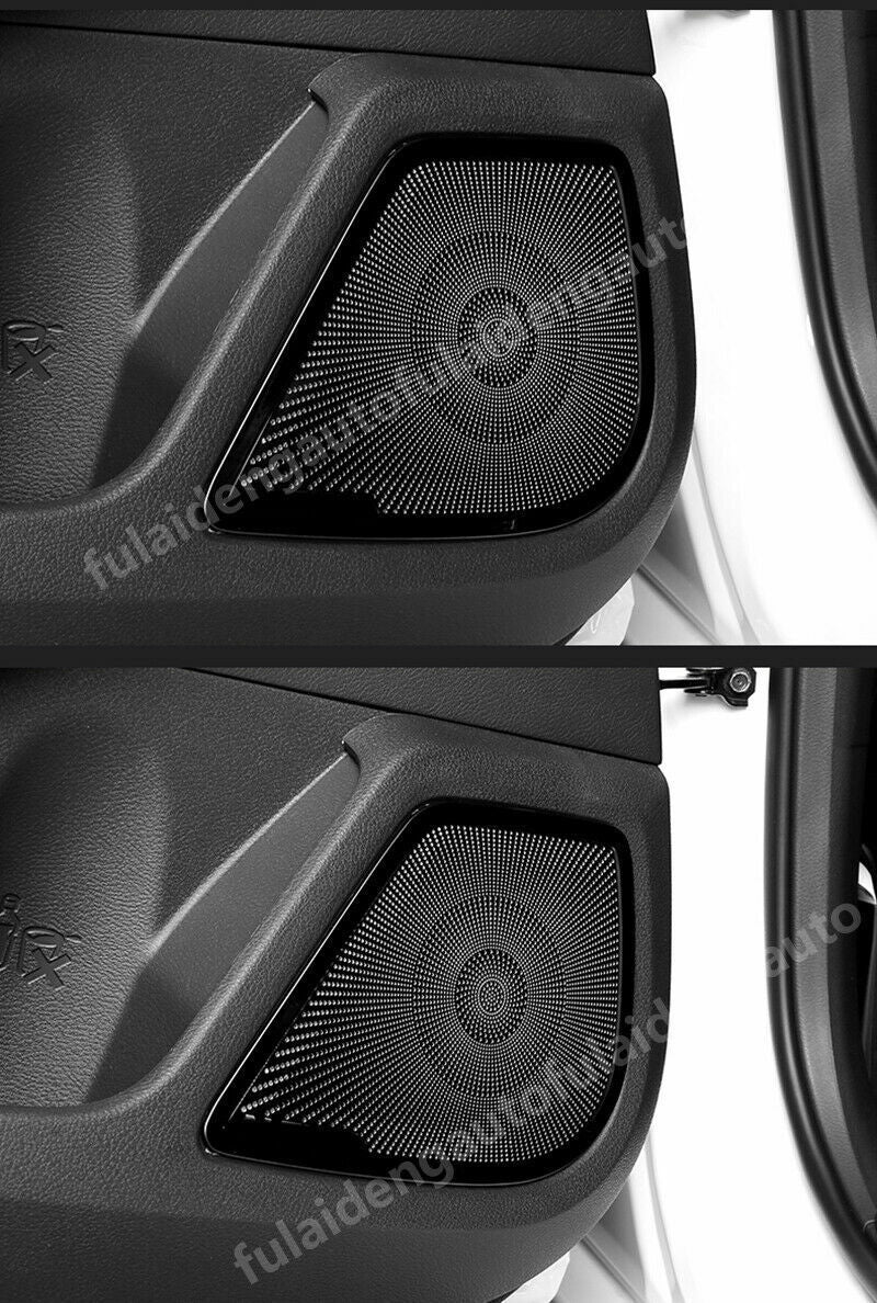 4P for Nissan Altima 2019-2022 Black Steel Inner Door Speaker Cover Decor Trims