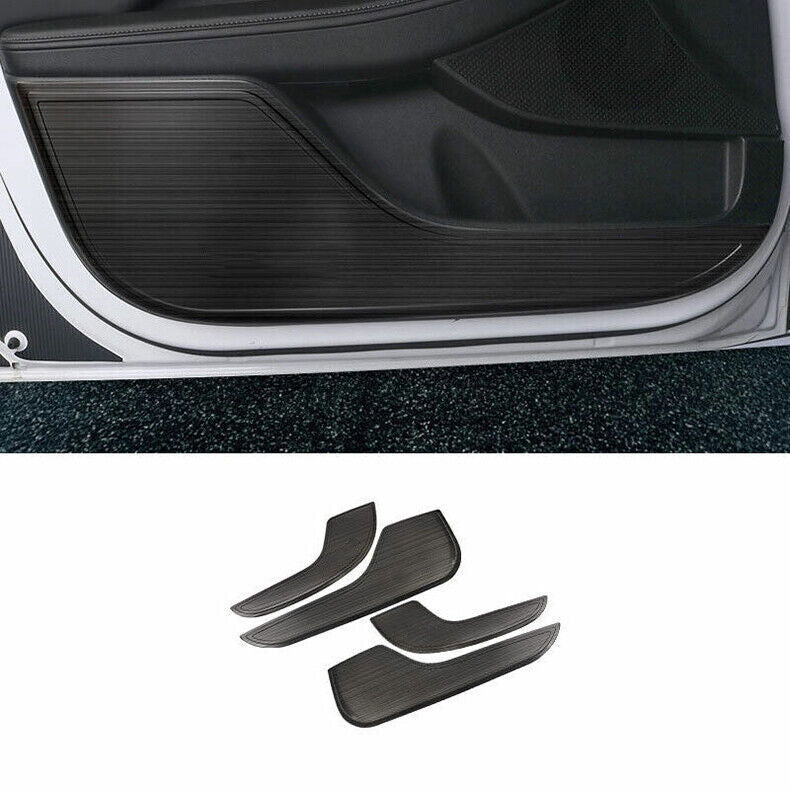 for Hyundai Sonata 2020-23 Black Steel Inner Door Anti-kick Panel Cover Trim Set