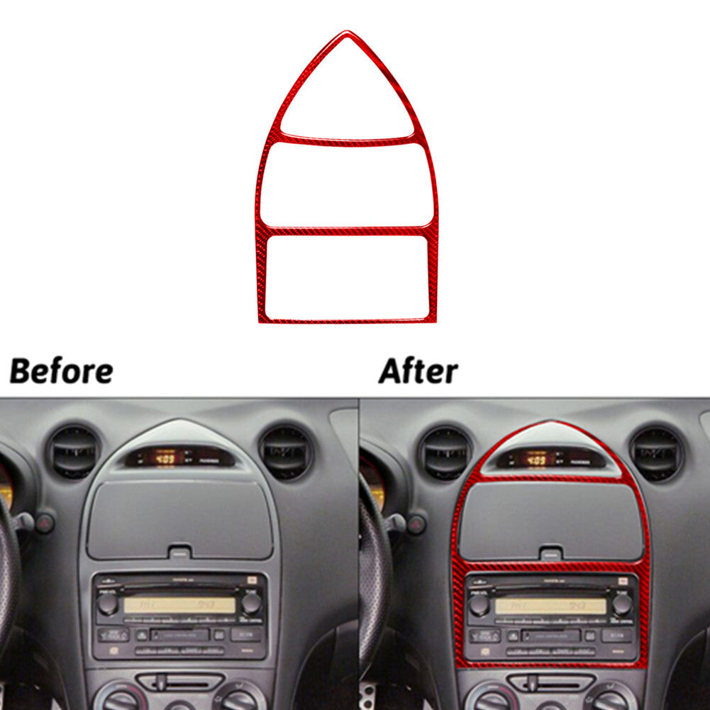 Red Carbon Fiber Central Console Frame Cover Trim for Toyota Celica 2000-2005