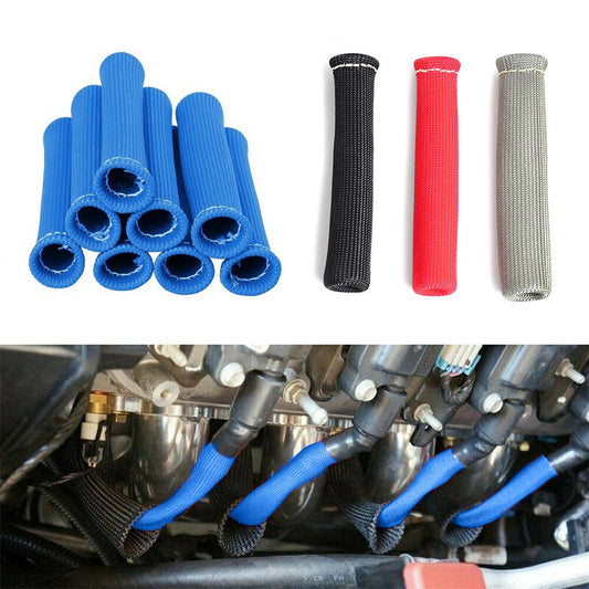 8-piece set of spark plug thread boots, heat insulation protection, insulator sleeves, and protective boots