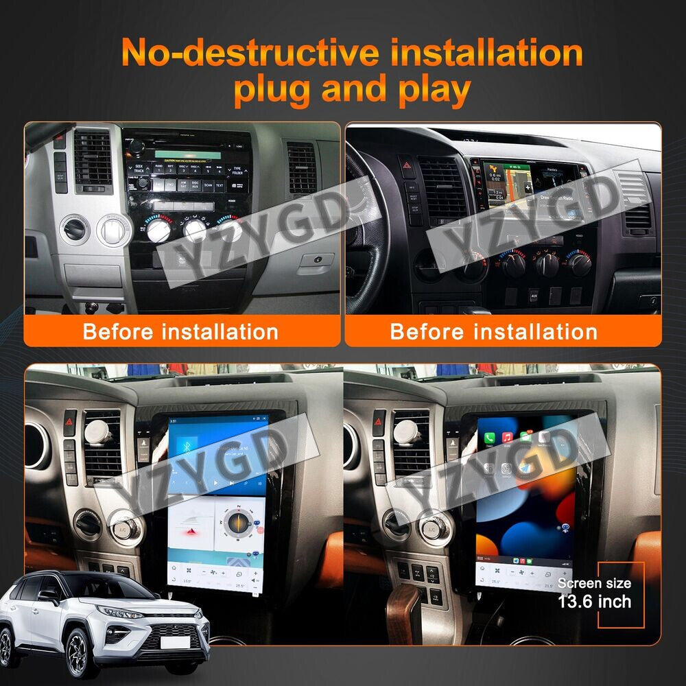 for Toyota Tundra 2007~2011 Sequoia 2007-2018 Carplay Car Radio Stereo Screen