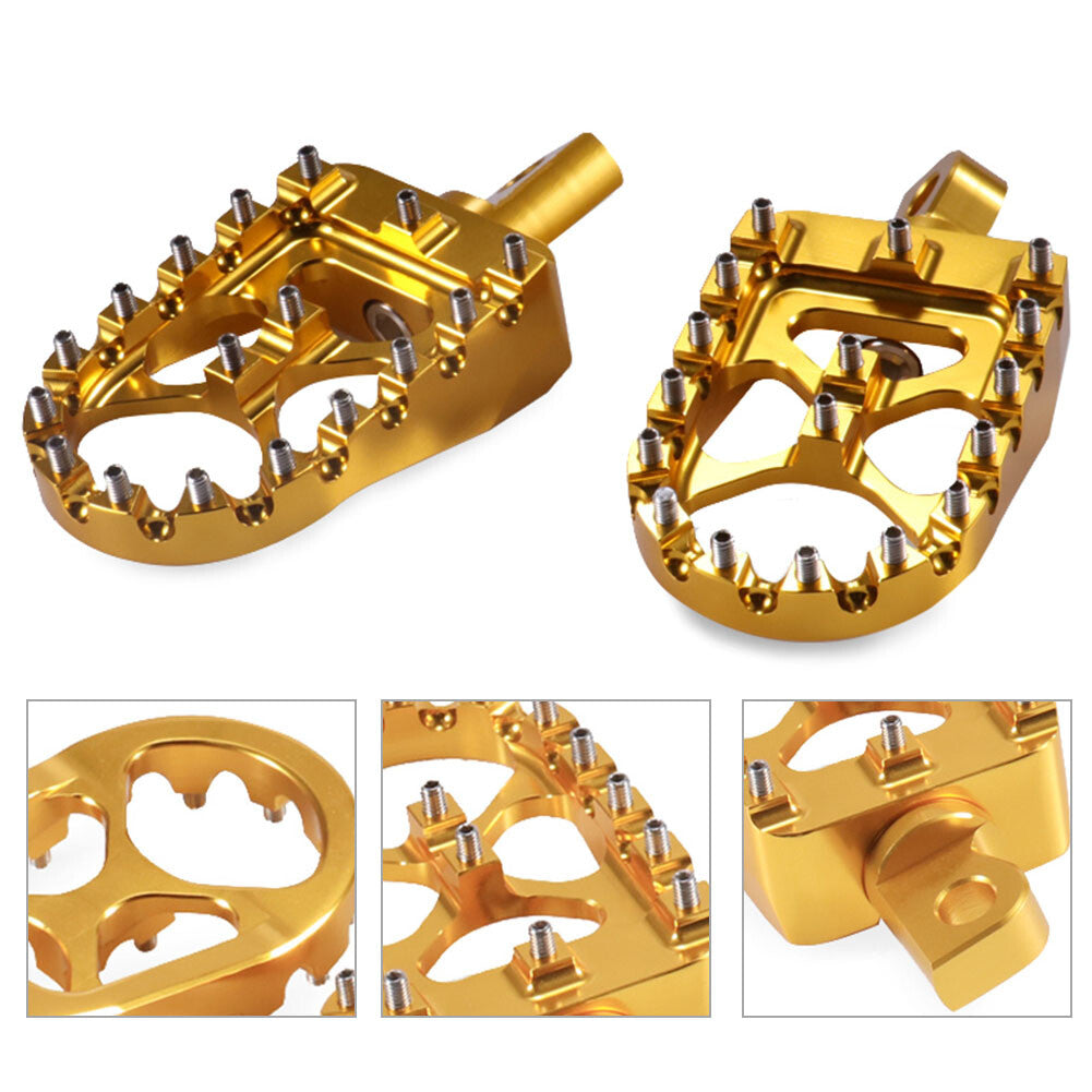 2¡Á CNC Foot Pegs Pedal Wide MX Style Footrest Fit for Harley Sportster Softail Gold