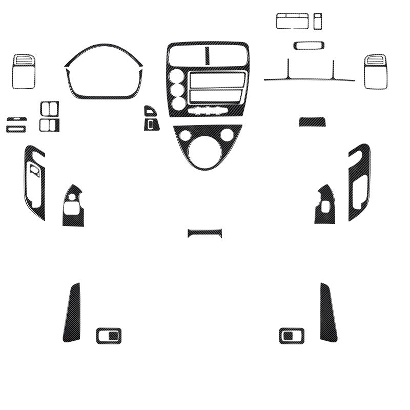 35Pcs Carbon Fiber Interior Full Set Cover Trim Kit for Honda for Civic Si 2001-2005
