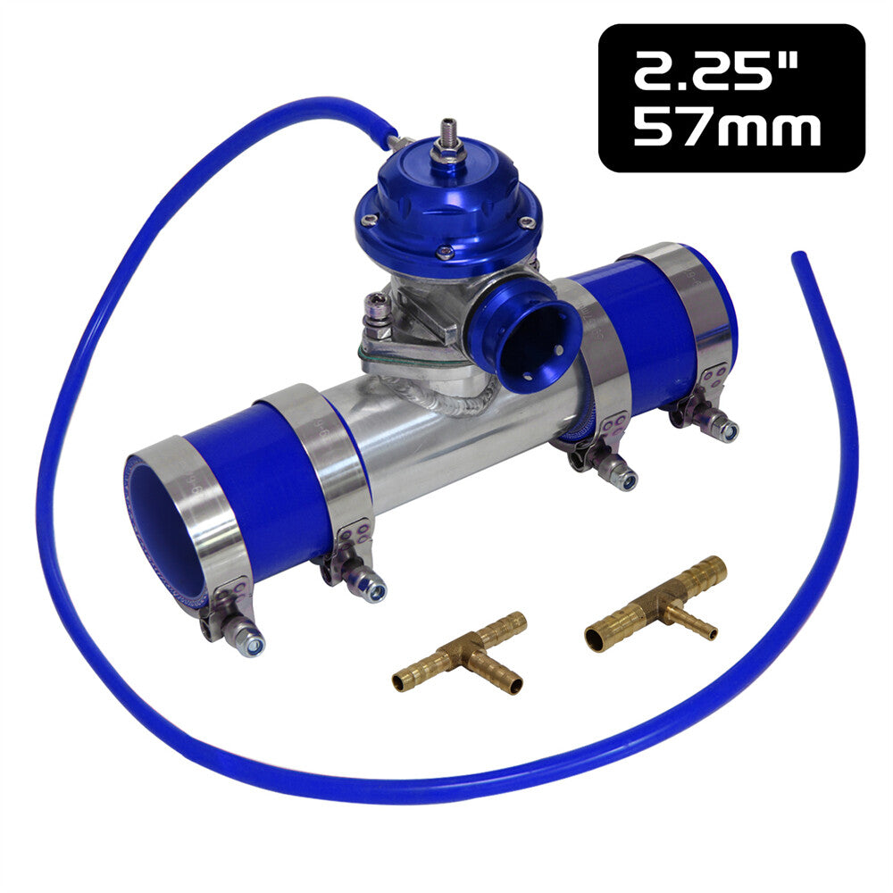 30 PSI Adjustable Turbo Blow Off Valve +Type RS 2.25 Flange Pipe Adapter Kit BL
