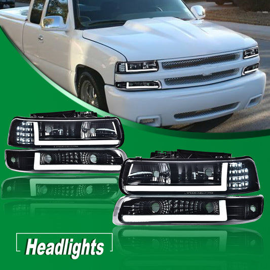 Smoke LED DRL headlight anti-collision lights are suitable for 99-02 for Chevrolet Silverado and 00-06 Tahoe