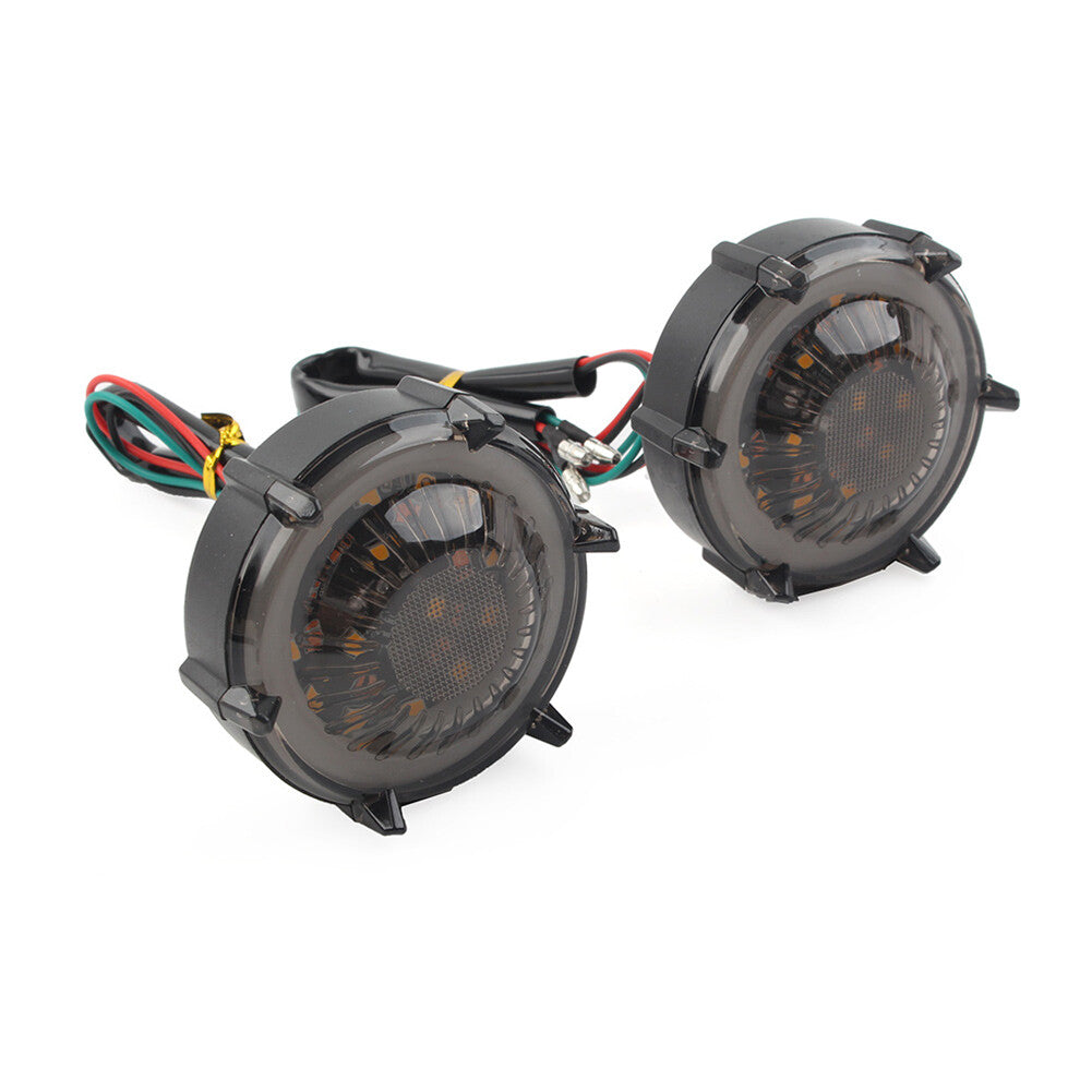 Universal Pair DRL LED Flashers Turn Signal Warning Lights Rotating Flowing