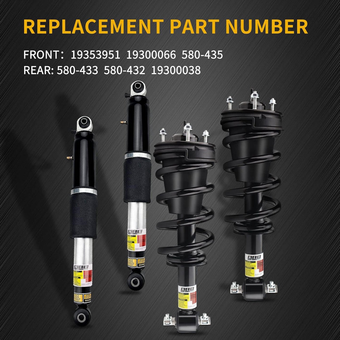 Two rear LH&RH Assys shock absorber struts suitable for Lincoln MKZ Gas Electric EV 2013 - 2020